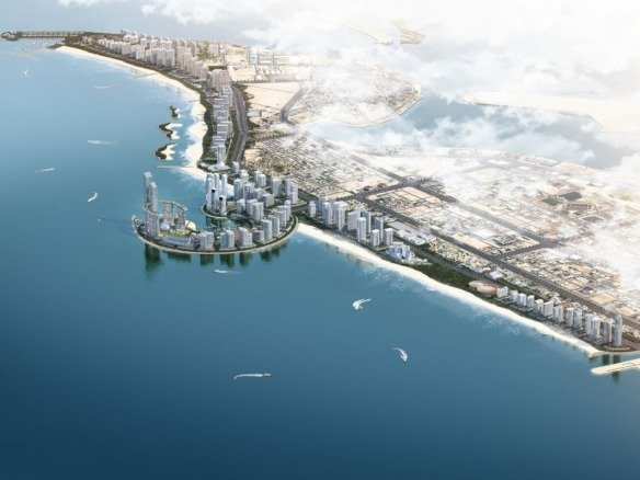 Sobha Aquamont waterfront apartments in Downtown UAQ with sea views, modern architecture, and lush green spaces