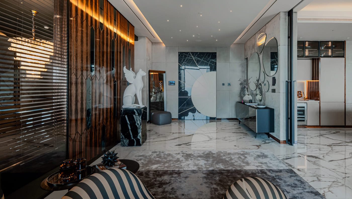 Bluewaters penthouse for sale with sea and Palm view from terrace
