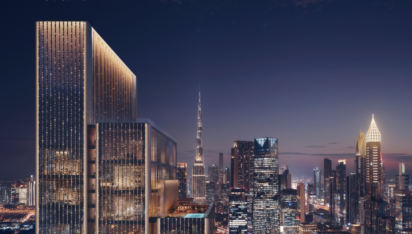 Emirates Towers apartments for sale with skyline views and sky pool