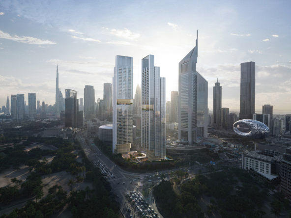 Emirates Towers apartments for sale with skyline views and sky pool
