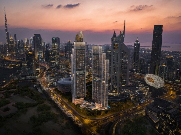 Emirates Towers apartments for sale with skyline views and sky pool