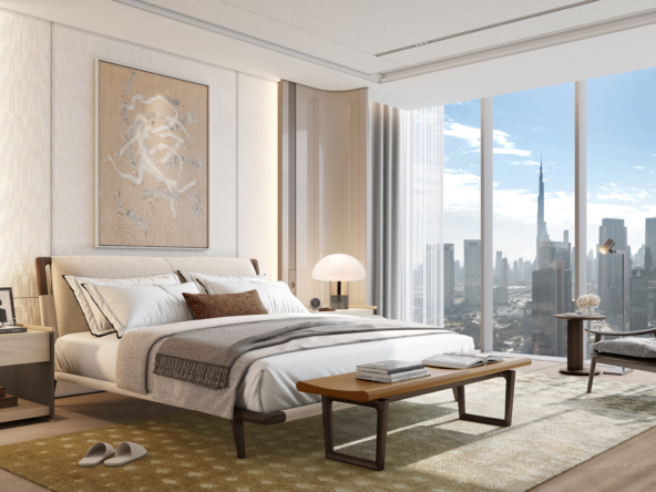 Emirates Towers apartments for sale with skyline views and sky pool