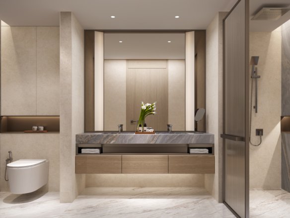 Emirates Towers apartments for sale with skyline views and sky pool