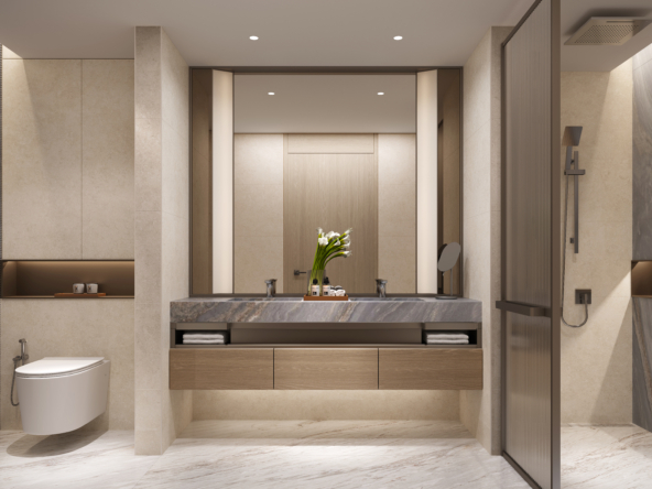 Emirates Towers apartments for sale with skyline views and sky pool