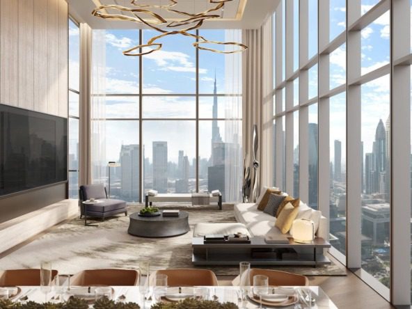 Emirates Towers apartments for sale with skyline views and sky pool