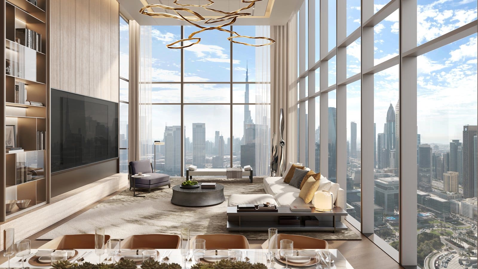 Emirates Towers apartments for sale with skyline views and sky pool