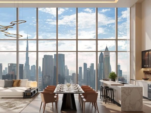 Emirates Towers apartments for sale with skyline views and sky pool