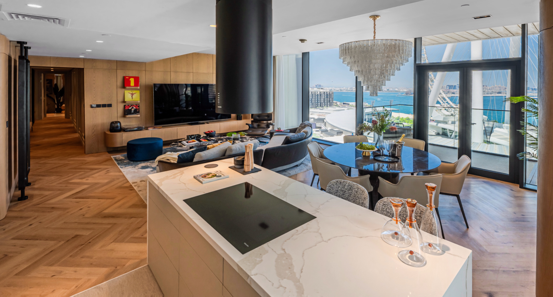 High-floor 3 bedroom Bluewaters home with Palm and Ain Dubai views