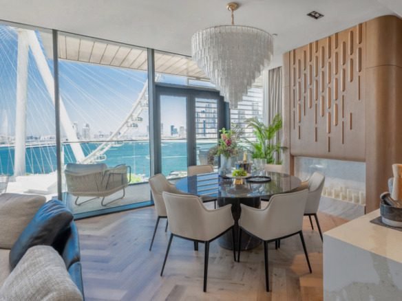 High-floor 3 bedroom Bluewaters home with Palm and Ain Dubai views
