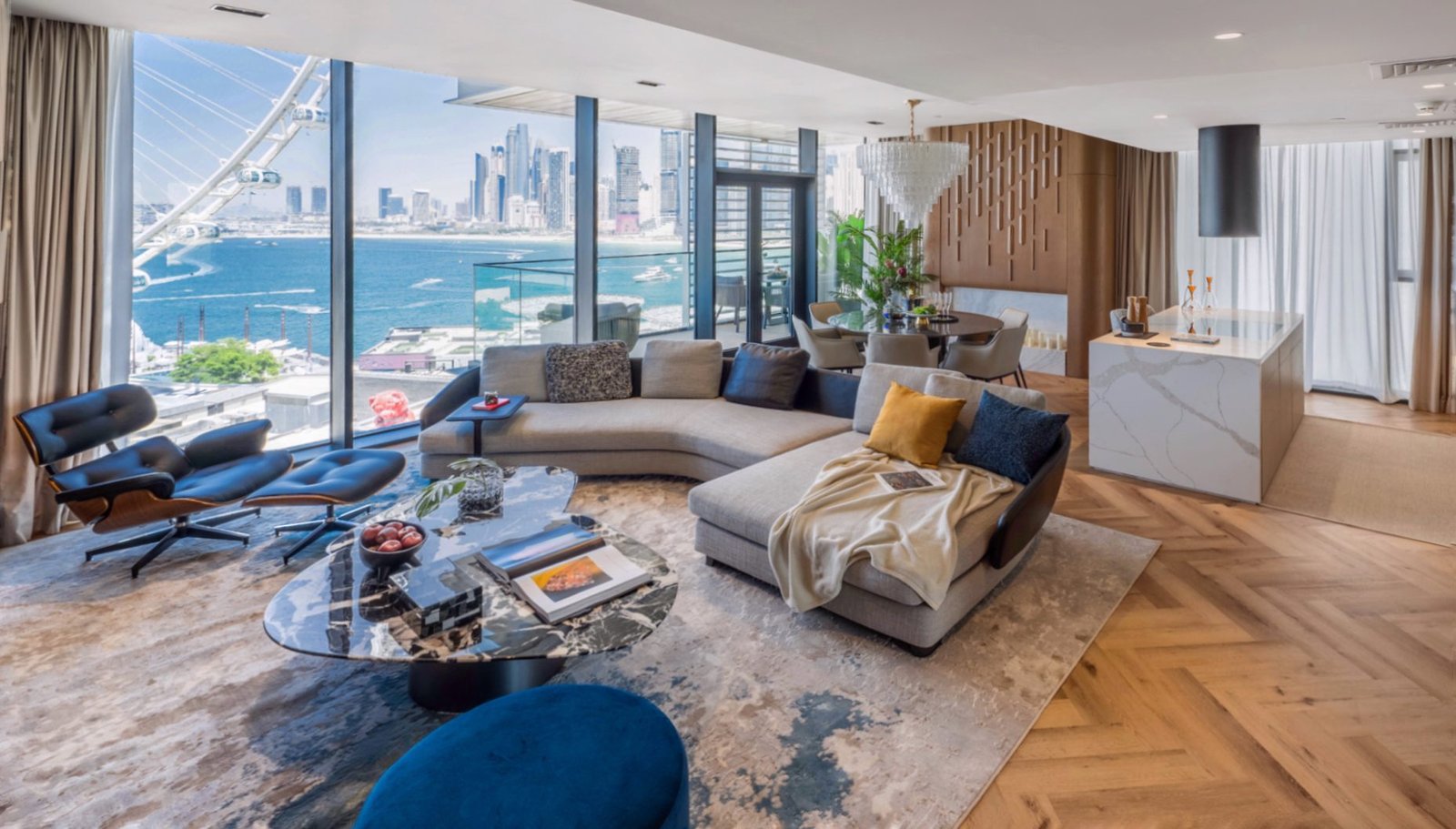 High-floor 3 bedroom Bluewaters home with Palm and Ain Dubai views