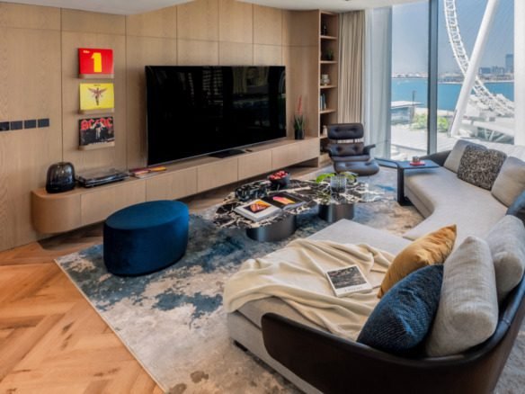 High-floor 3 bedroom Bluewaters home with Palm and Ain Dubai views