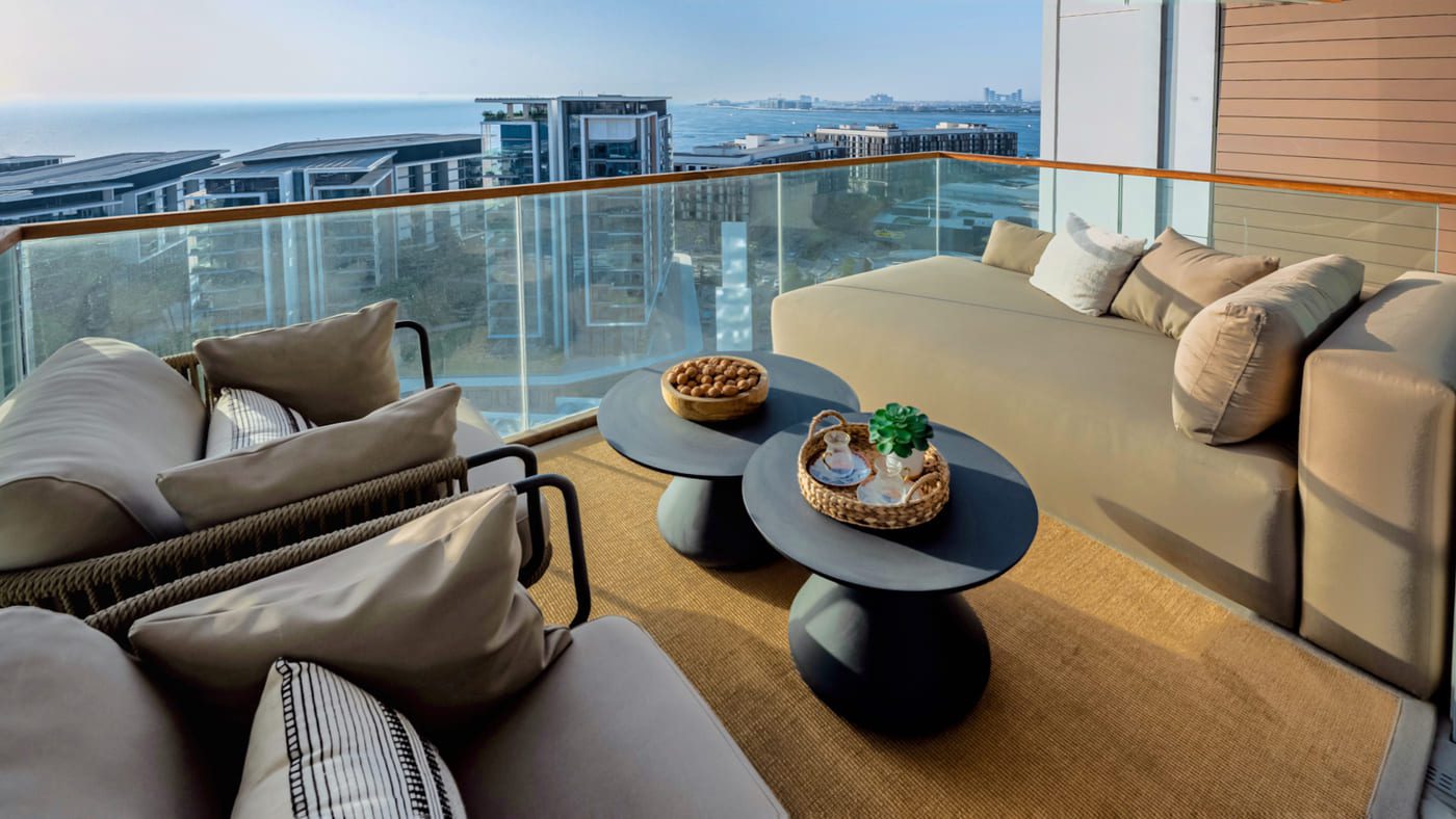 Bluewaters penthouse for sale with sea and Palm view from terrace