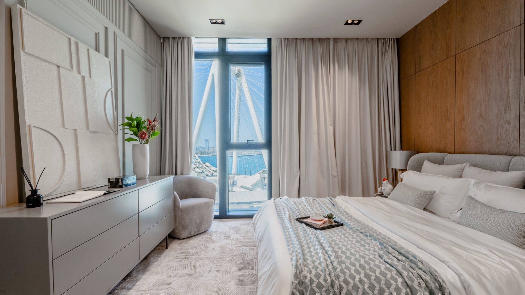 High-floor 3 bedroom Bluewaters home with Palm and Ain Dubai views