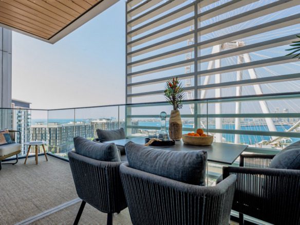 High-floor 3 bedroom Bluewaters home with Palm and Ain Dubai views
