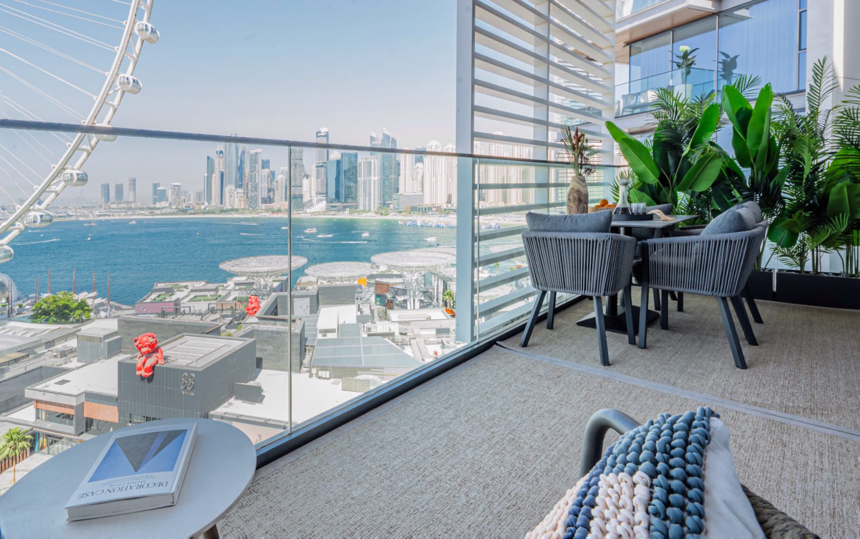High-floor 3 bedroom Bluewaters home with Palm and Ain Dubai views