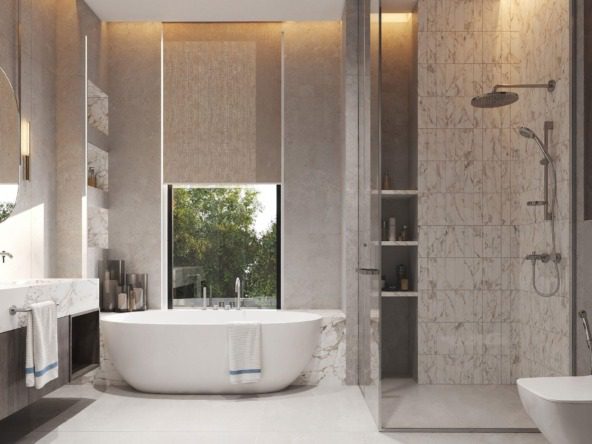 3 bedroom villa for sale in Jumeirah Golf Estates with private garden and modern design
