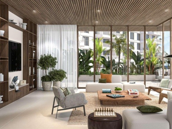 Gardenia Bay Yas Island apartments for sale with lagoon views, beach access, and sustainable amenities by Aldar.
