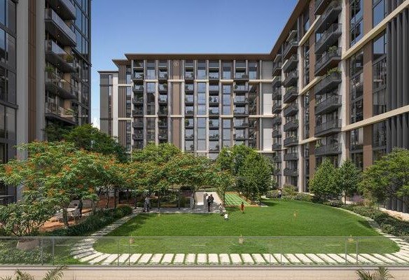 Windsor House Dubai South apartments with rooftop pool and retail boulevard