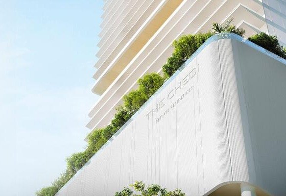 The Chedi Private Residences Dubai sky‑villa exterior Sheikh Zayed Road