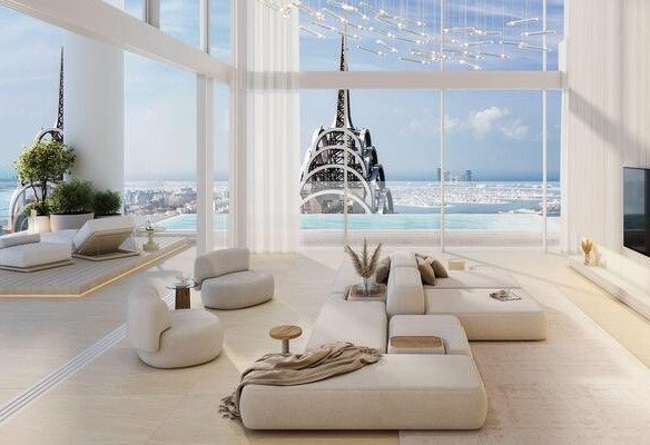 The Chedi Private Residences Dubai sky‑villa exterior Sheikh Zayed Road