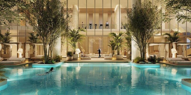 The Chedi Private Residences Dubai sky‑villa exterior Sheikh Zayed Road