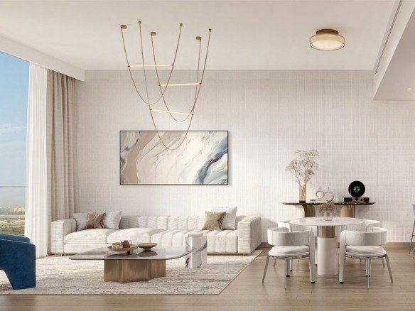Windsor House Dubai South apartments with rooftop pool and retail boulevard