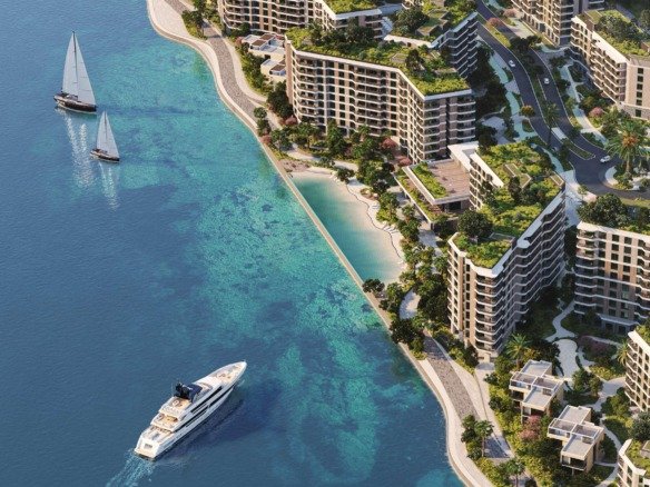 Gardenia Bay Yas Island apartments for sale with lagoon views, beach access, and sustainable amenities by Aldar.