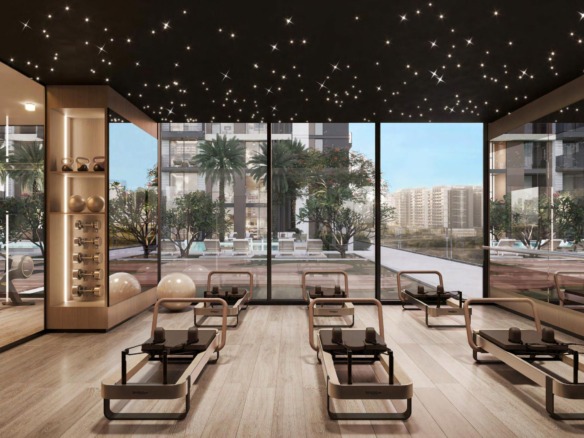 Windsor House Dubai South apartments with rooftop pool and retail boulevard