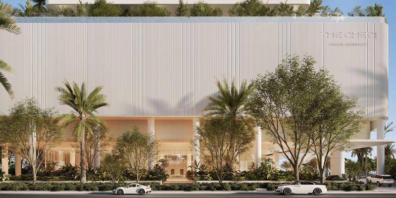 The Chedi Private Residences Dubai sky‑villa exterior Sheikh Zayed Road