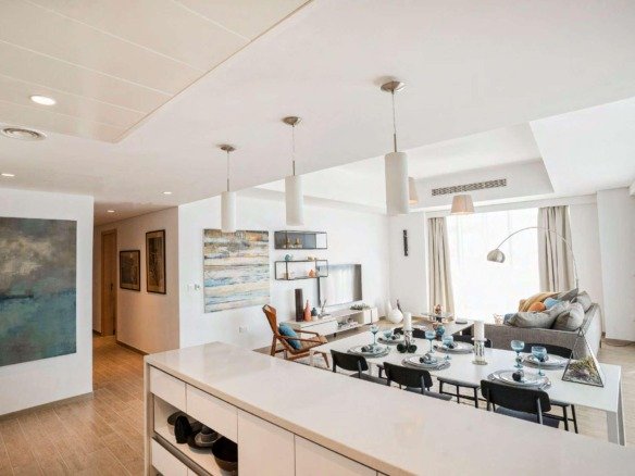 Mayan Yas Island waterfront apartments and beach houses by Aldar with sea and golf course views