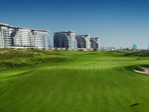Mayan Yas Island waterfront apartments and beach houses by Aldar with sea and golf course views