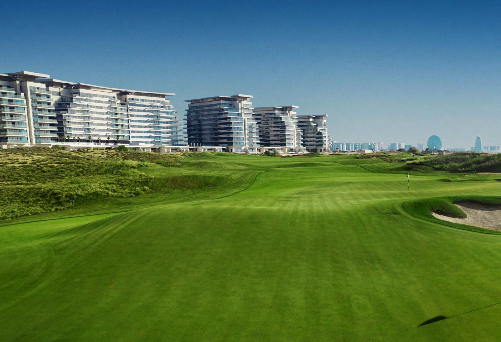 Mayan Yas Island waterfront apartments and beach houses by Aldar with sea and golf course views