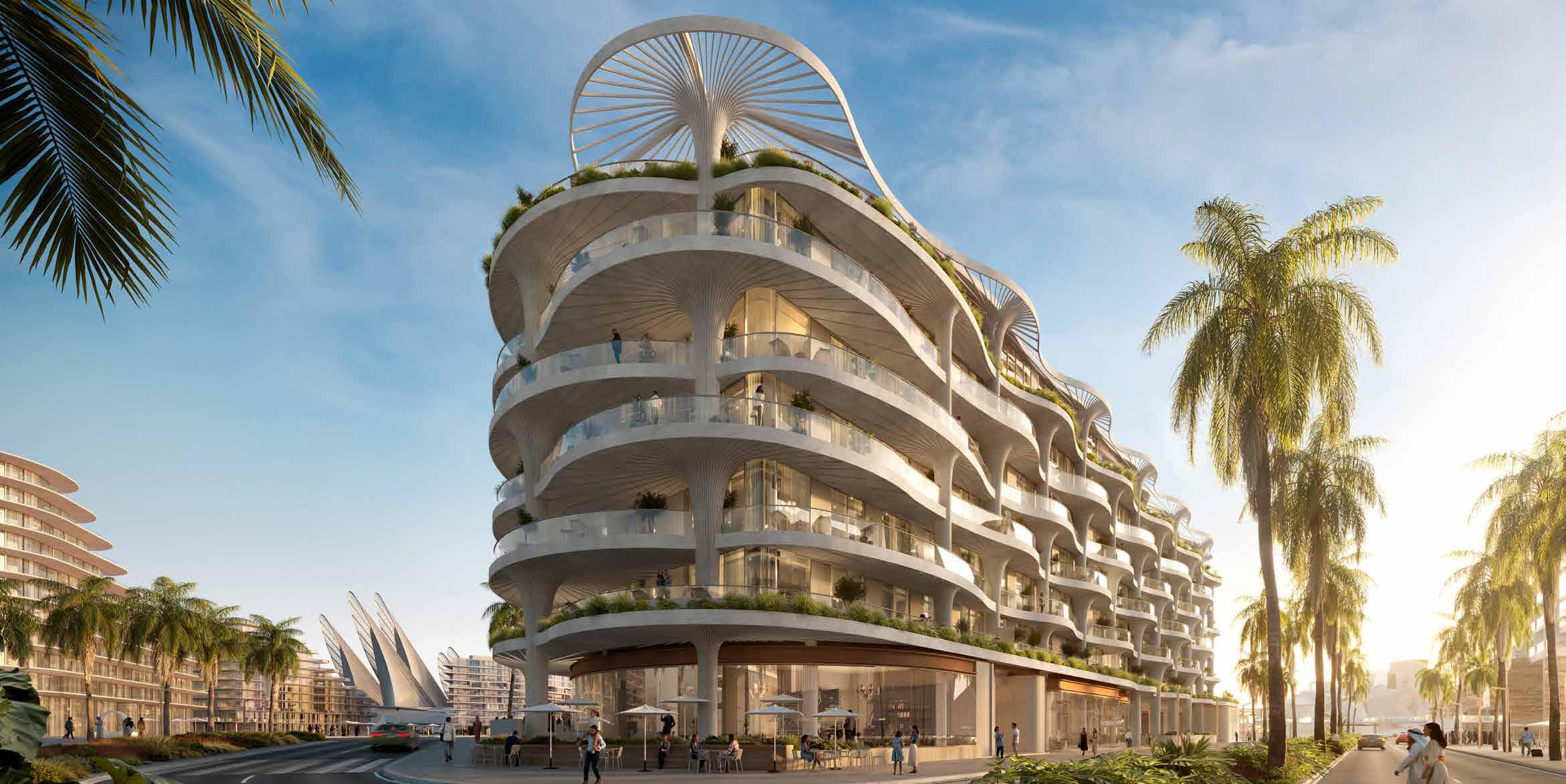 Mamsha Palm Saadiyat Island residences by Aldar with rooftop pool, Soul Beach access, and sustainable architecture