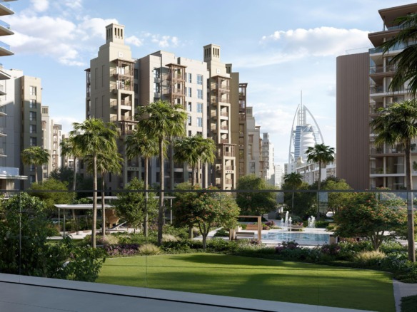 MJL Nourelle Dubai – 1 to 4 bedroom apartments by Meraas with skybridge pool and Burj Al Arab views.