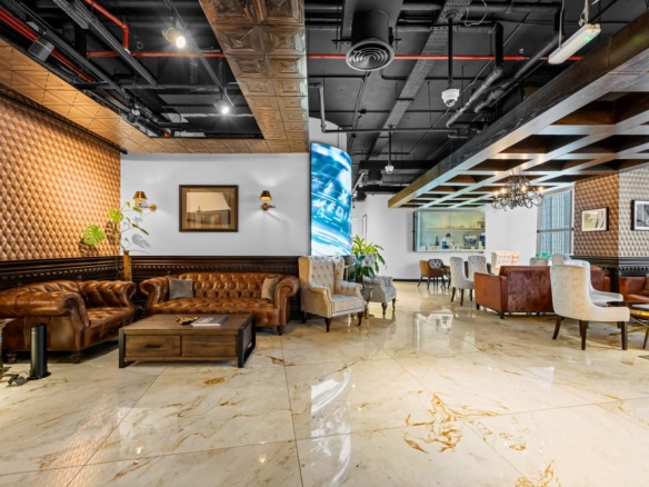 Office for rent in The Opus – furnished 308 sqft workspace with city view in Business Bay Dubai.