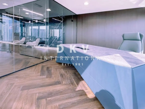 Burlington Business Bay – 1,062 sqft fitted office with canal & Burj Khalifa view