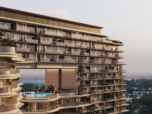 Meriva Sunset Ellington – Private beach residences on Dubai Islands with 1–4BR apartments and penthouses, handover Q2 2030.