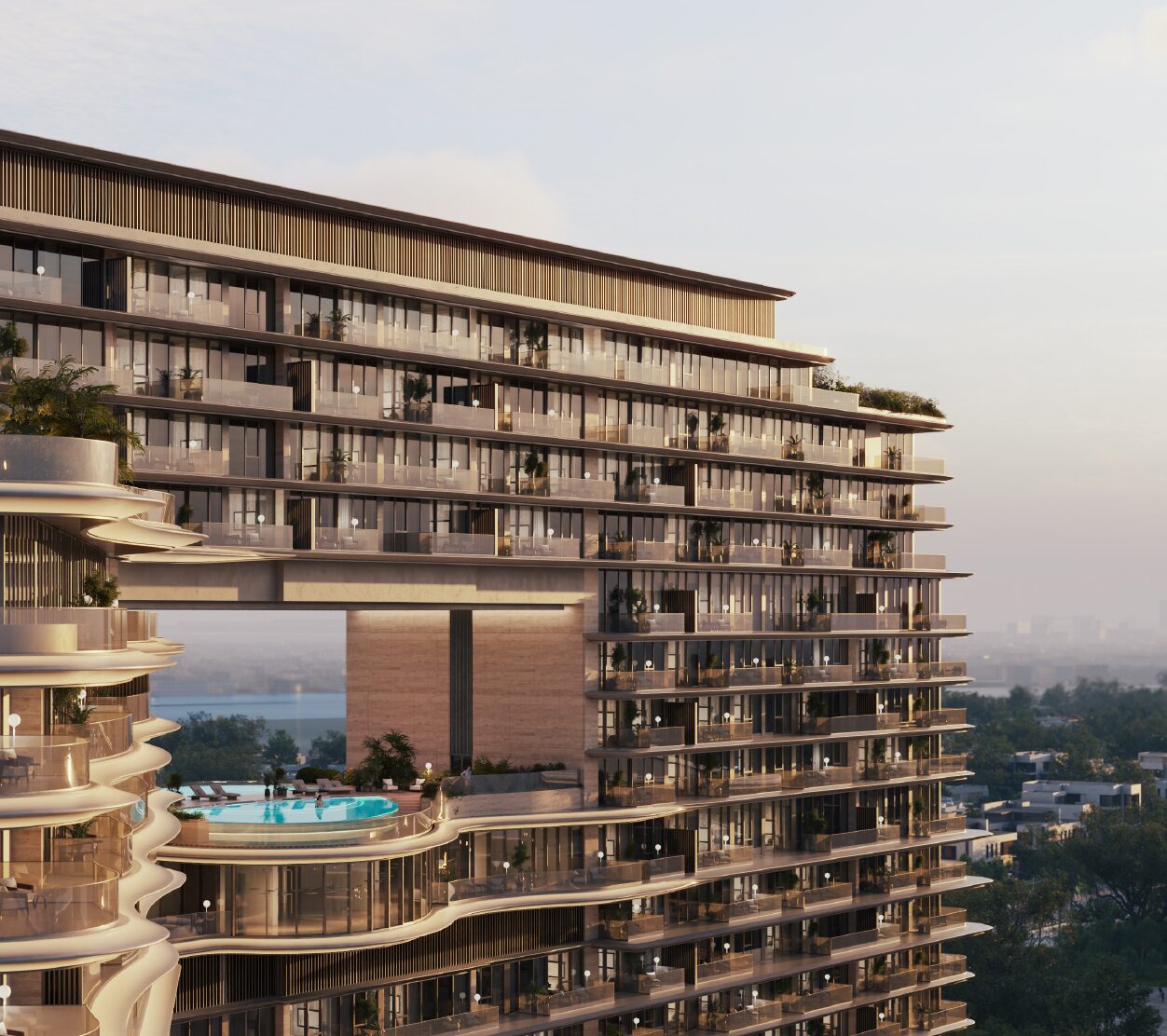 Meriva Sunset Ellington – Private beach residences on Dubai Islands with 1–4BR apartments and penthouses, handover Q2 2030.