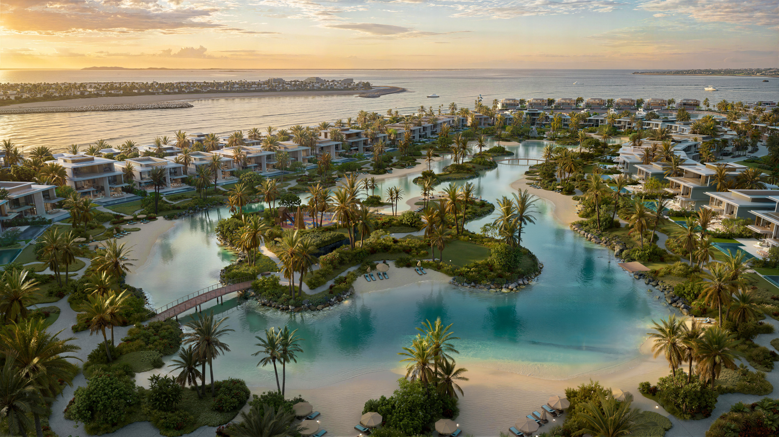 Bay Estate for sale by Nakheel with townhouses, villas, lagoons and waterfront plots at Dubai Islands